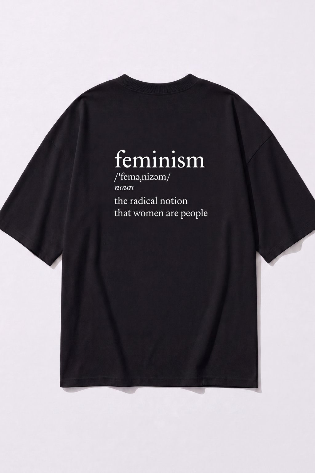 Feminism, Defined Tee — Black, back print