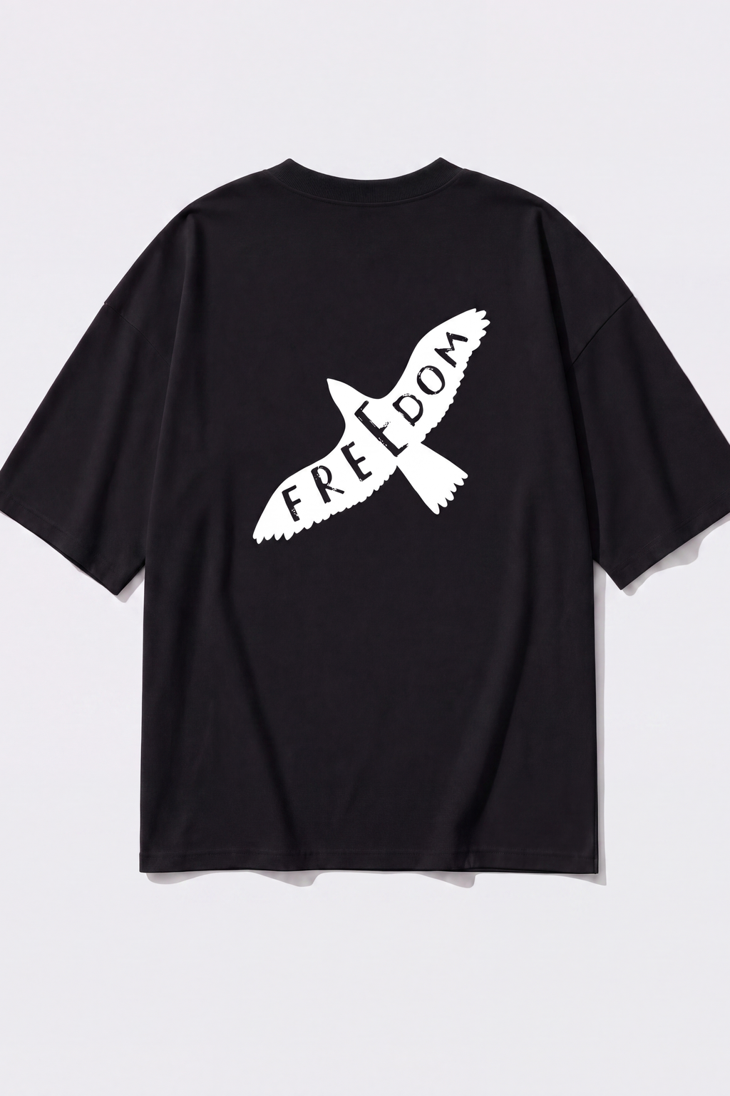 Freedom Bird Tee — Black, back print