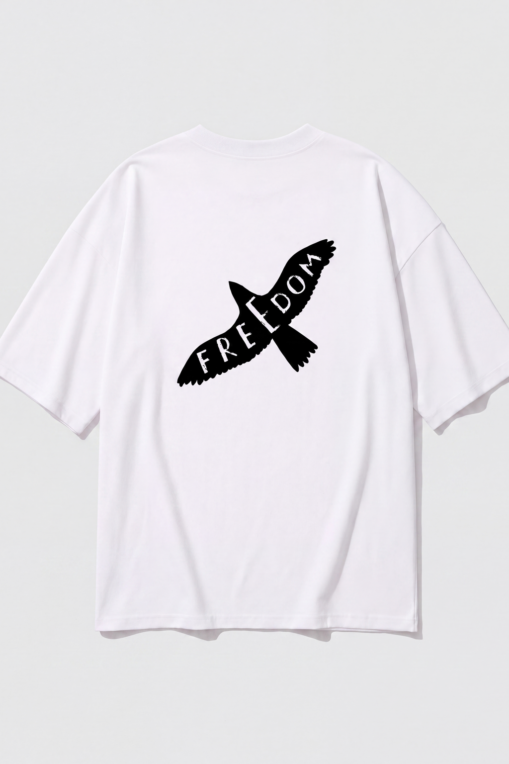 Freedom Bird Tee — White, back print
