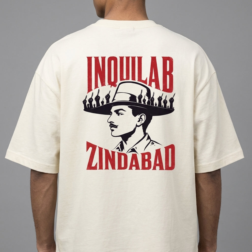 Inquilab Bhagat Singh Unisex Terry Oversized Tee