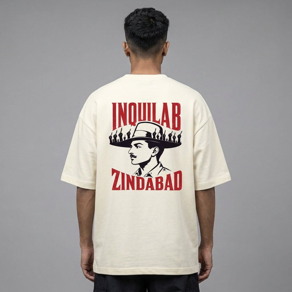 Inquilab Bhagat Singh Unisex Terry Oversized Tee