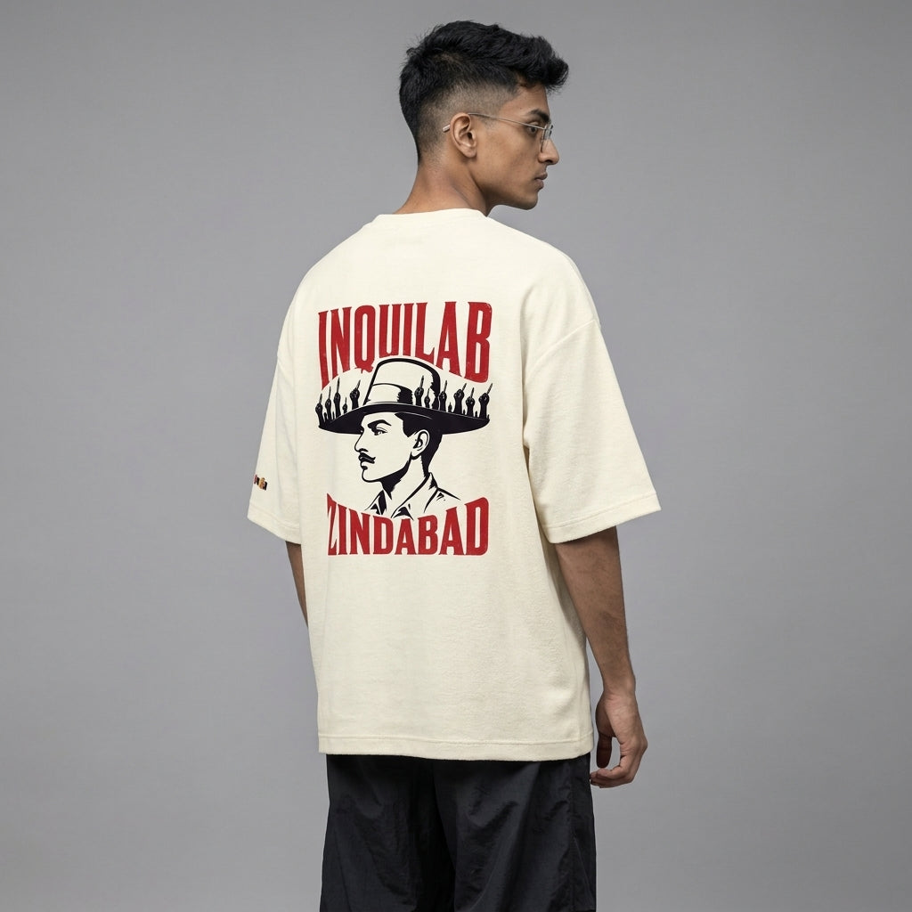 Inquilab Bhagat Singh Unisex Terry Oversized Tee