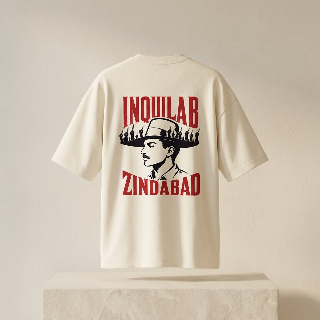 Inquilab Bhagat Singh Unisex Terry Oversized Tee