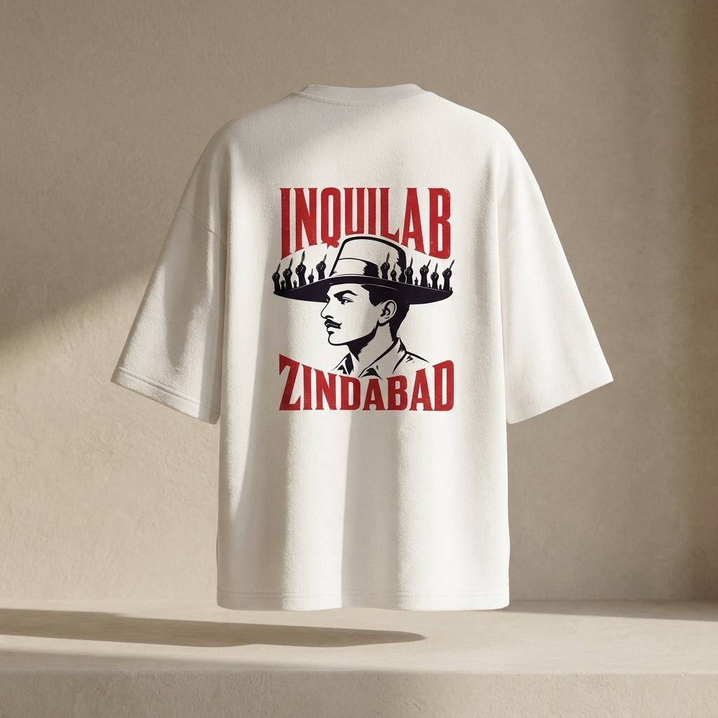 Inquilab Bhagat Singh Unisex Terry Oversized Tee