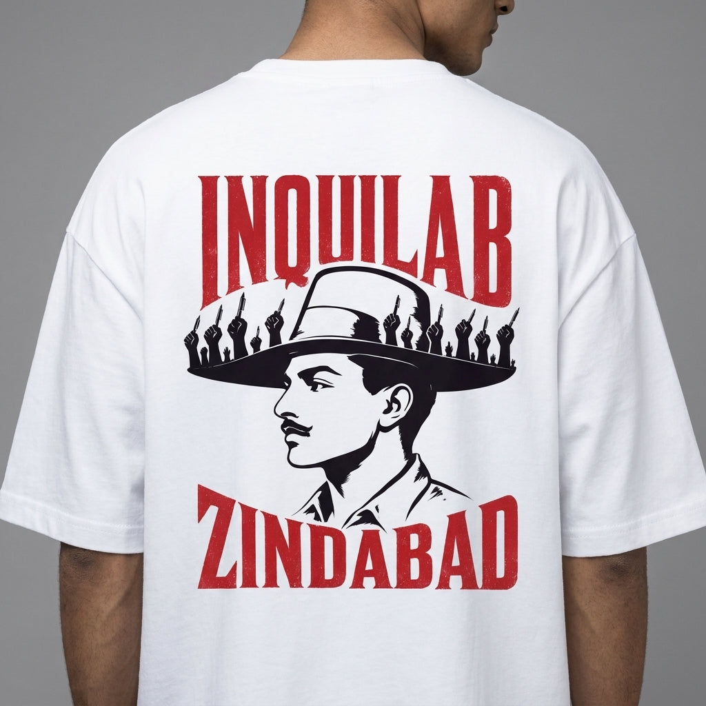 Inquilab Bhagat Singh Unisex Terry Oversized Tee