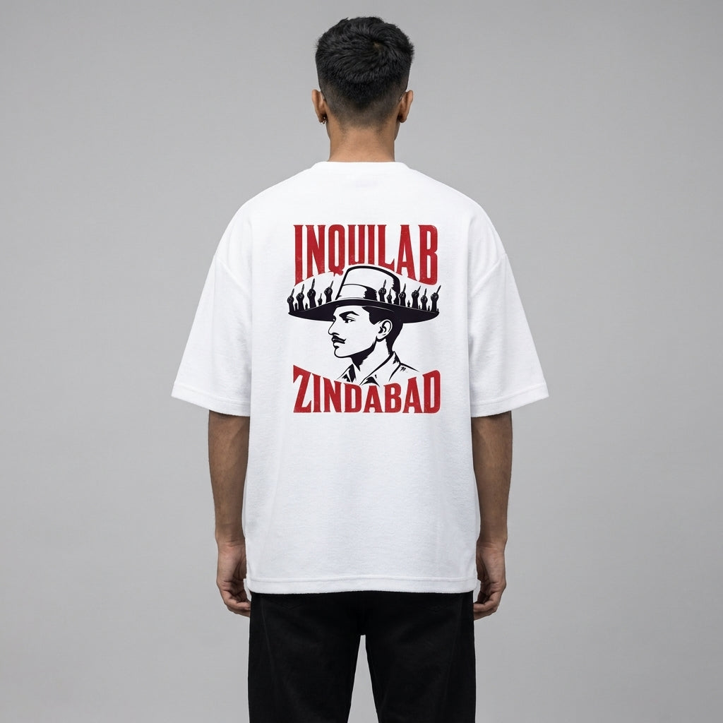 Inquilab Bhagat Singh Unisex Terry Oversized Tee