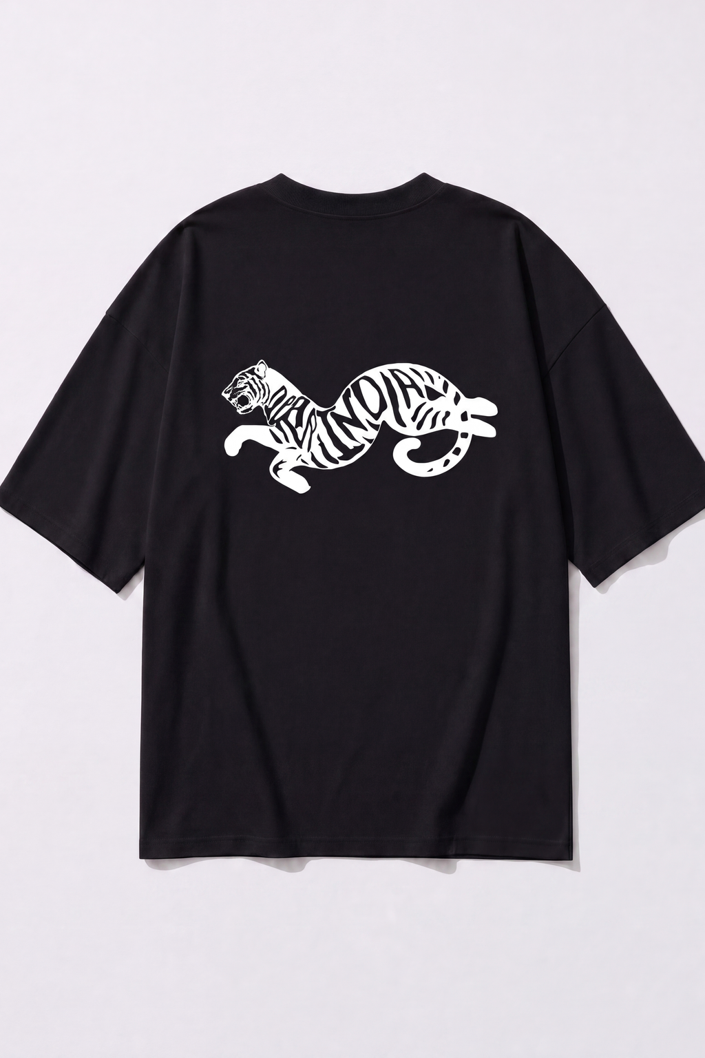Tiger Tee — Black, back print